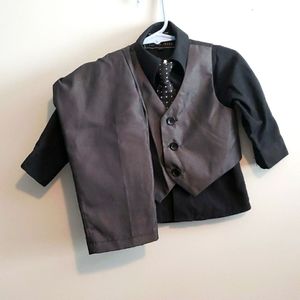 Baby boy's 6-9mo black suit without jacket